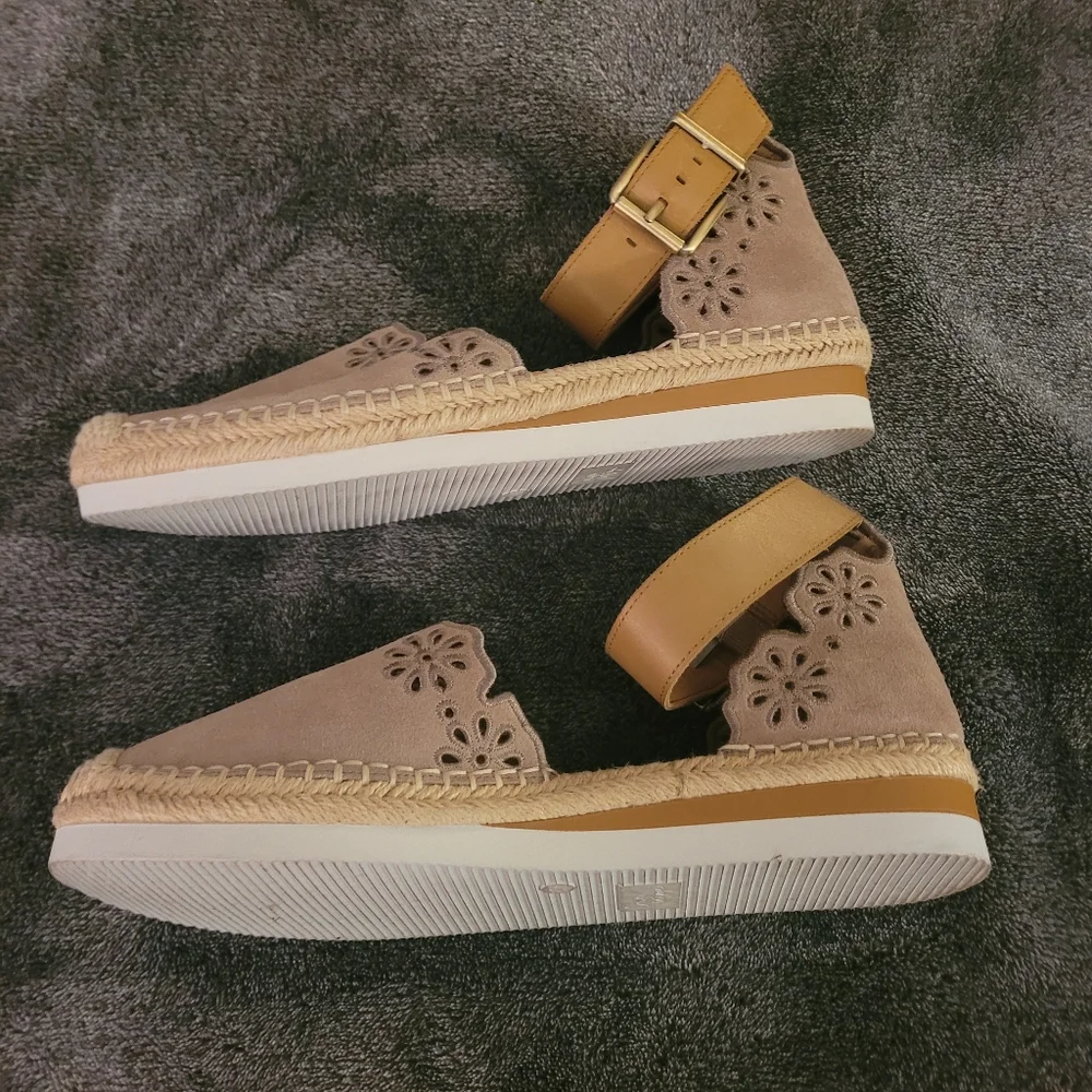 Tan Espadrille Sandals Size 10